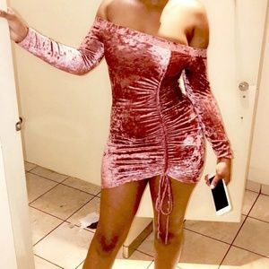 Fashion Nova Ruched Velvet Dress